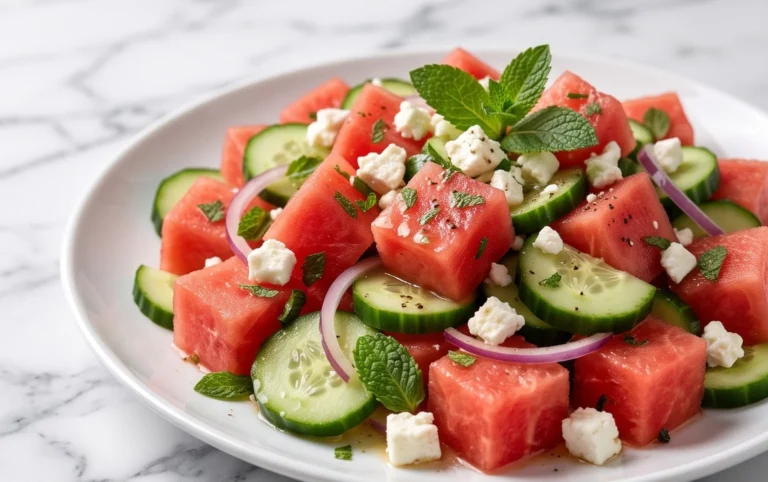 Watermelon Salad with Cucumber and Feta