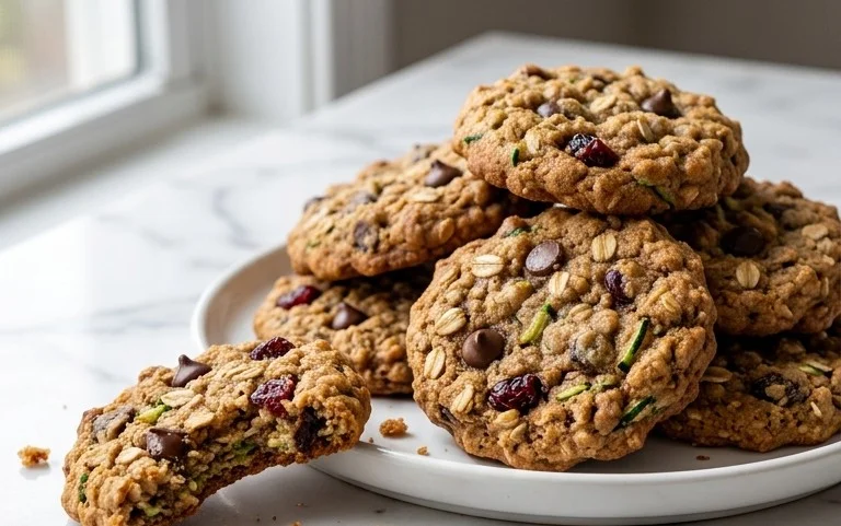 Healthy Zucchini Oatmeal Cookies
