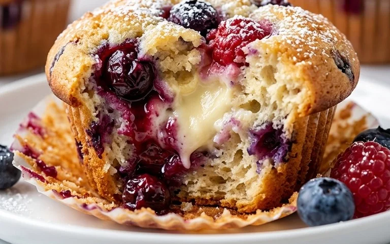 Berry Cream Cheese Muffins