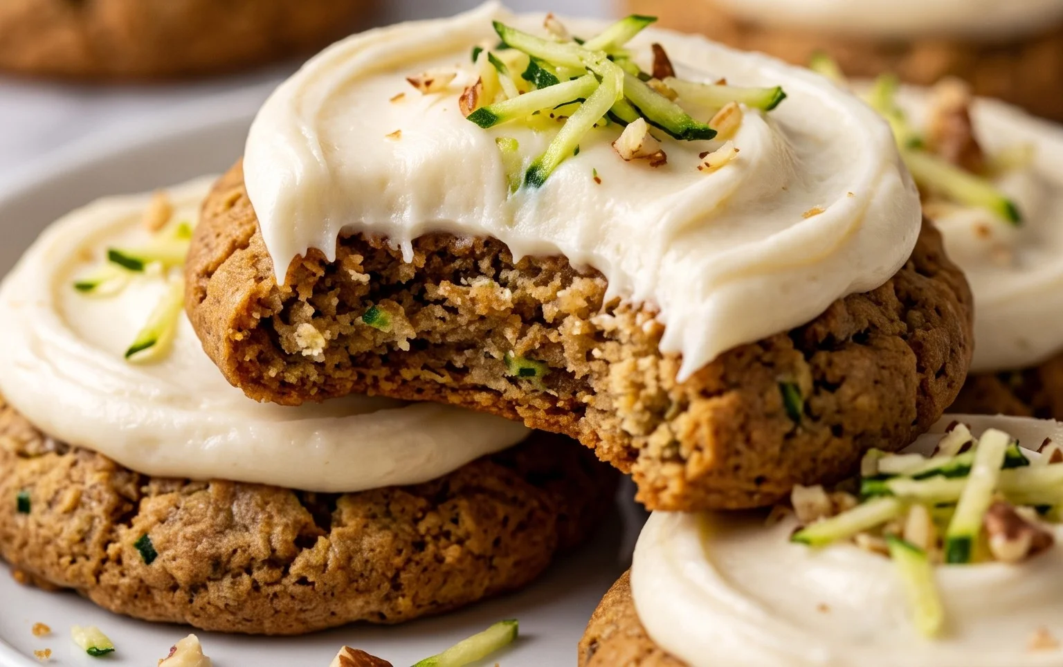 Zucchini Cookies with Cream Cheese Frosting