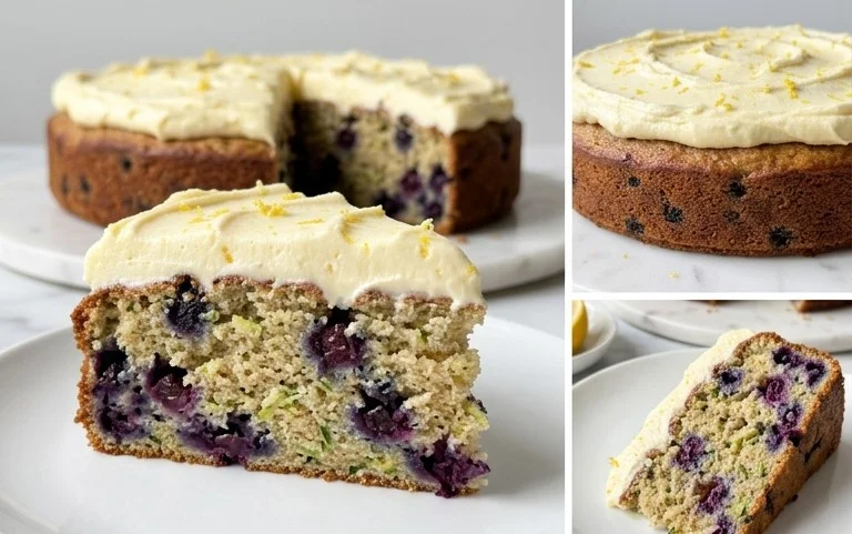 Blueberry Zucchini Cake with Lemon Buttercream